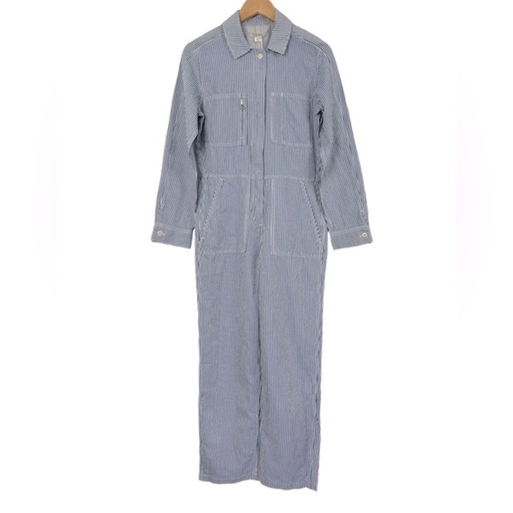 NWT Outerknown Station Jumpsuit Salt True Blue Stripe - Picture 4 of 15